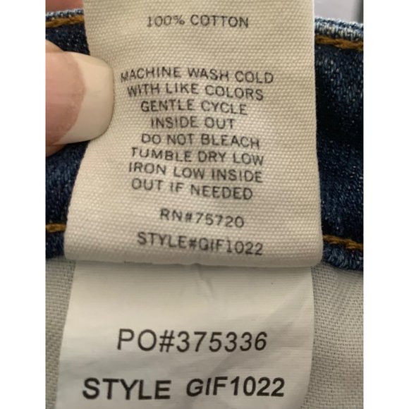 Guilded Intent Buckle High Rise Short Size 26 Distressed Blue Skinny Denim - Picture 13 of 14